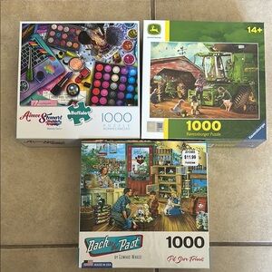 Buffalo David Bitton Red and Blue Puzzle Set